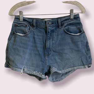 Abercrombie & Fitch Distressed High Rise Mom Shorts Size 29 (8)